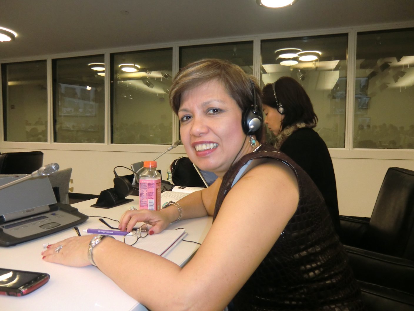 Sitting phone bank possibly telethon