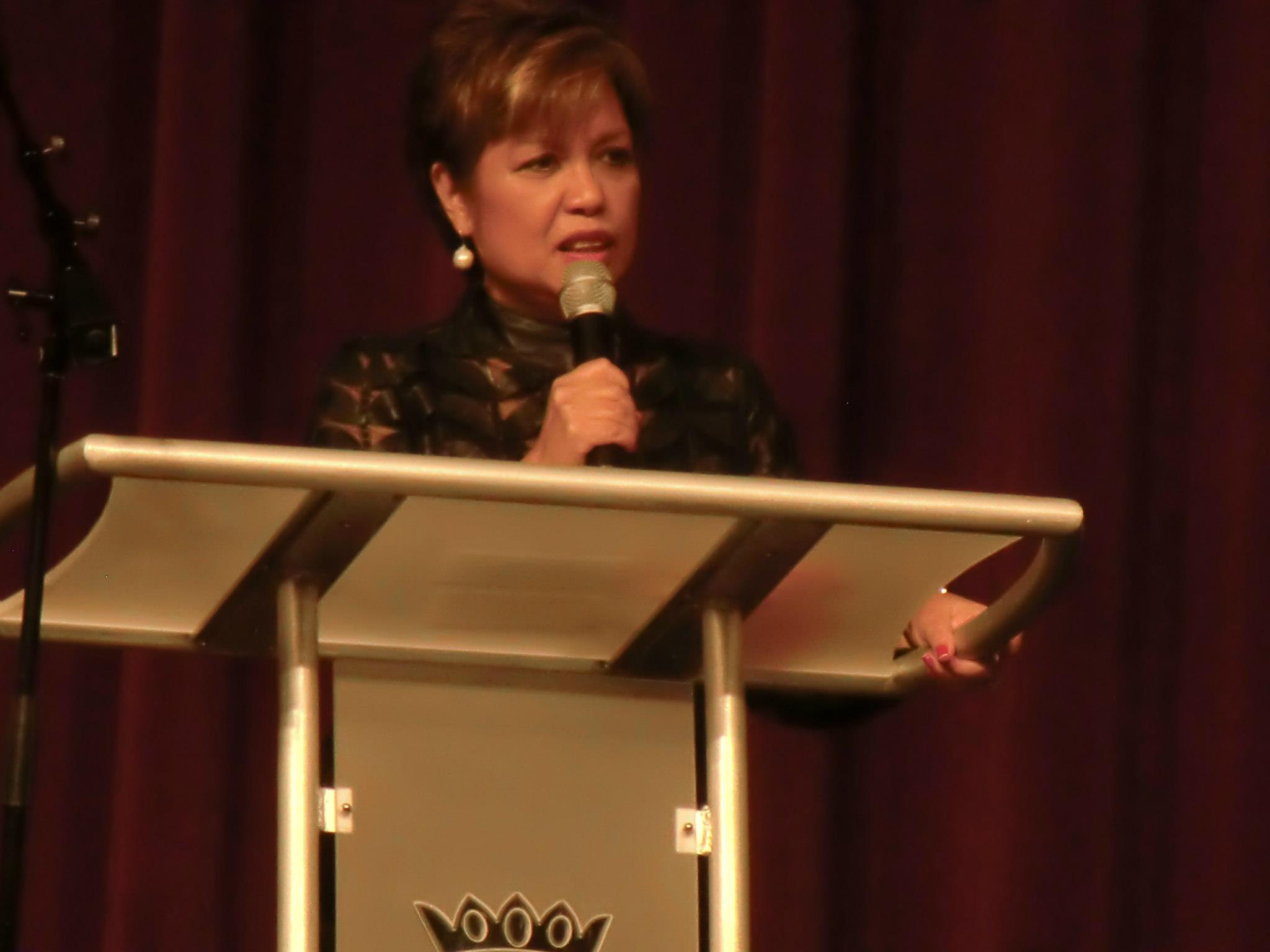 Speaking close up podium