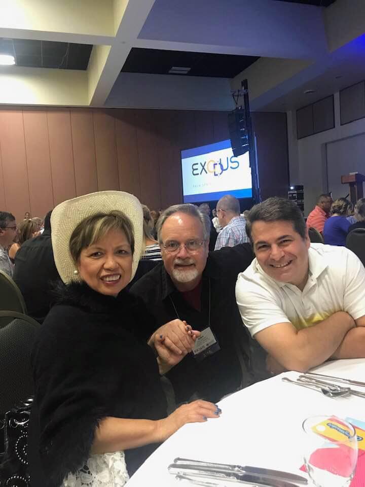 With John Ashmen and Mike white dress black shawl white hat