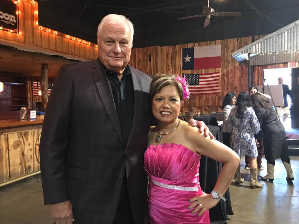 With TV anchor man Dale Hansen background